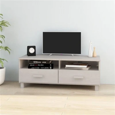 Afbeelding van Tv meubel HAMAR 106x40x40 cm massief grenenhout wit