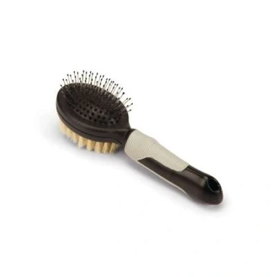 Afbeelding van Beeztees Combi Borstel Pig Hair Zwart/Grijs 21cm