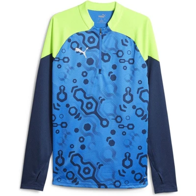 Afbeelding van Puma Individualcup 1/4 ZIP Longsleeve, Heren, Maat: Medium, Persian blue/pro green
