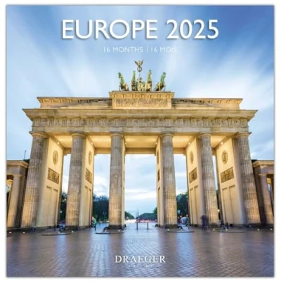 Afbeelding van DRAEGER PARIS 1886 Grote wandkalender 29 x cm 2025 7 talen september 2024 tot december 12 foto&#039;s verkrijgbaar in verschillende thema&#039;s Europa afspraken, verjaardagen