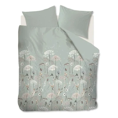 Afbeelding van Ariadne at Home Flowers Dekbedovertrek Tweepersoons 200x200/220 cm Flanel Green