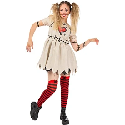 Afbeelding van FUNIDELIA Voodoo Pop Kostuum voor vrouwen Maat: XXL Wit