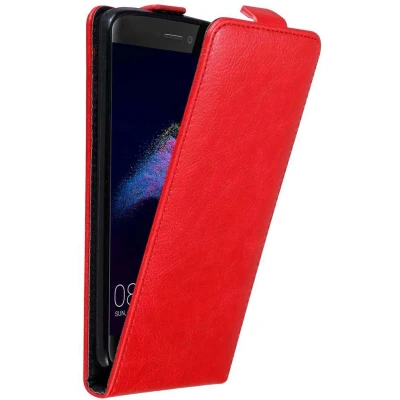 Afbeelding van Cadorabo Hoesje geschikt voor Huawei P8 LITE 2017 / P9 in APPEL ROOD Beschermhoes flip design Case Cover met magnetische sluiting