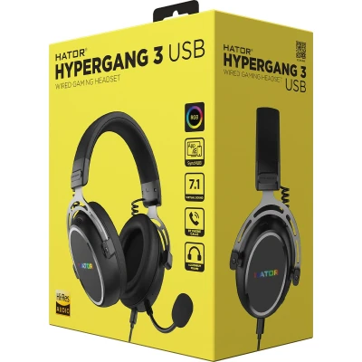 Afbeelding van HATOR Hypergang 3 USB Headset Bedraad en draadloos Hoofdband Gamen Type C / A Bluetooth Zwart
