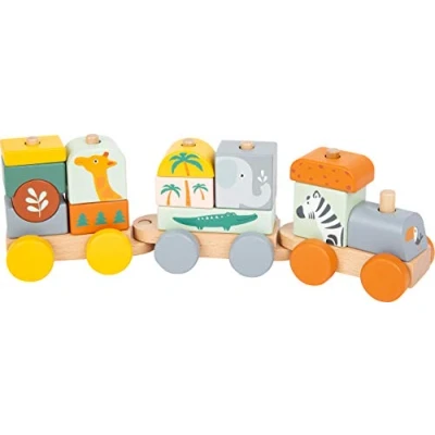 Image de Small Foot 11698 Train en Bois, Jeu à enficher et empiler, Couleur Pastel, partir de 3 Ans Toys