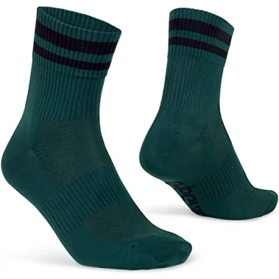Afbeelding van GripGrab Original Stripes Crew Zomer Fietssokken Gestreepte Retro Wielersport Sokken Coolmax Unisex Groen Maat XS (35 38)