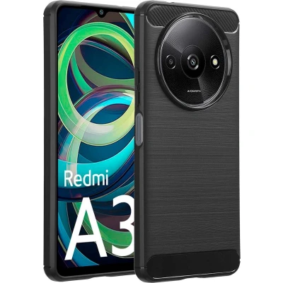 Afbeelding van imoshion Hoesje Geschikt voor Xiaomi Redmi A3 Siliconen Brushed Backcover Zwart