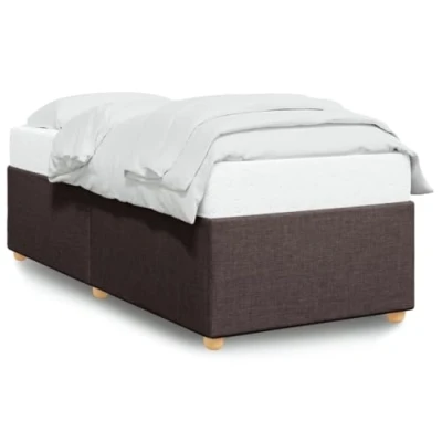 Image de vidaXL Cadre de lit Marron foncé 100x200 cm Tissu