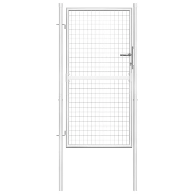Afbeelding van Poort 105x200 cm gegalvaniseerd staal zilverkleurig