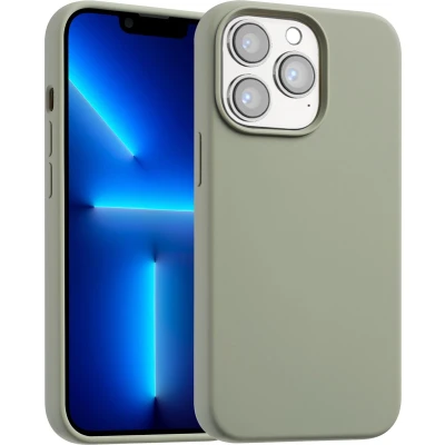 Afbeelding van Accezz Hoesje Geschikt voor iPhone 13 Pro Siliconen Liquid Silicone Backcover MagSafe Lichtgroen