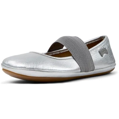 Afbeelding van Camper Right KIDS Ballerina&#039;s met enkelbandjes voor kinderen, Maat: 34, Rebound silver Leer