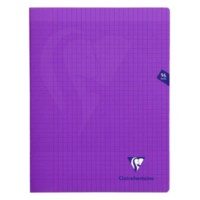 Afbeelding van Clairefontaine 373361C Notitieboek Mimesys, 96 pagina&#039;s, grote ruiten, wit papier, 90 g, omslag van polypropyleen, 24 x 32 cm, paars