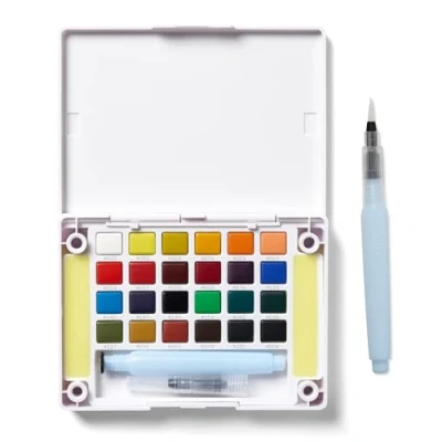 Afbeelding van Sakura Koi Water Colors Pocket Field Sketch Box 24 halve napjes