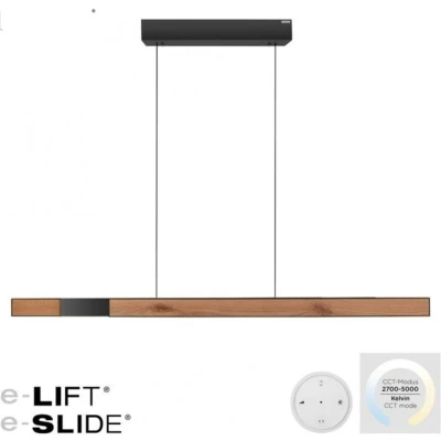 Afbeelding van Paul Neuhaus Hanglamp e Lift + Slide L 120 200 cm zwart hout