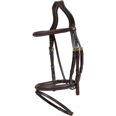 Afbeelding van Gewoven Hoofdstel met gecombineerde neusriem Bruin Pony D Collection