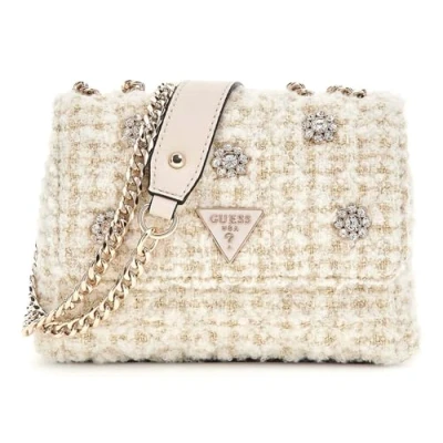 Afbeelding van GUESS Schoudertas Avondtas Everlee Mini Convertible Xbody Flap Bag Ivory Crème