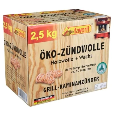 Afbeelding van Favorit Ecologische aanmaakwol, 2,5 kg, in hersluitbare vouwdoos van natuurlijk hout en was, 1218