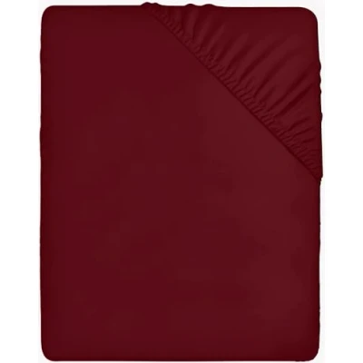 Afbeelding van Utopia Bedding Hoeslaken, met hoekhoogte van 35 cm voor dikke matrassen, geborstelde microvezel Bordeauxrood, 160 x 200