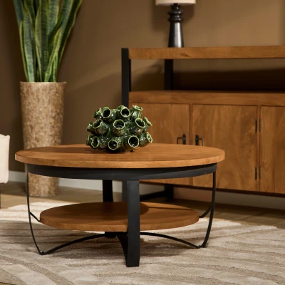 Afbeelding van Salontafel industrieel Sanne naturel 90 cm
