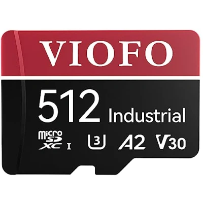 Afbeelding van VIOFO 512 GB microSD geheugenkaart in industriële kwaliteit U3 A2 V30 High Speed met adapter voor Ultra HD 4K video opname dashcam, actiecamera, Android smartphones