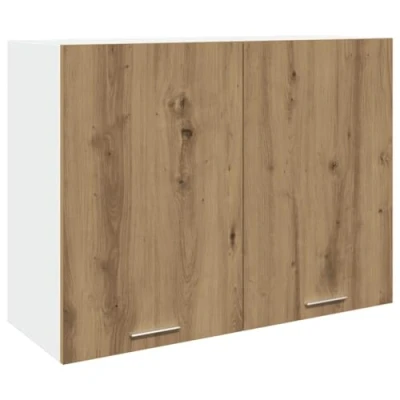 Afbeelding van Hangkast 80x31x60 cm bewerkt hout artisanaal eikenkleur