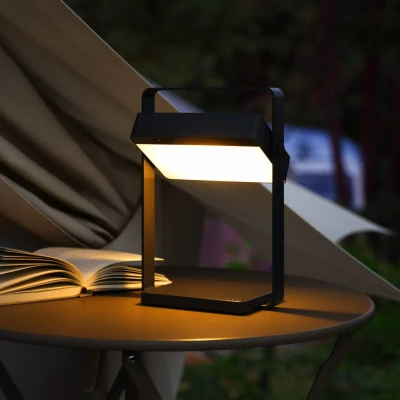Afbeelding van Saulio LED tafellamp op zonne energie, zwart, IP44, aluminium, USB,
