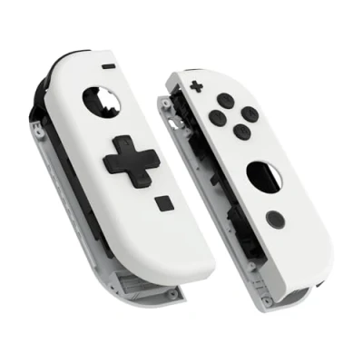 Afbeelding van eXtremeRate Wit Joycon Handheld Controller Behuizing (D Pad Versie) met Volledige set Knoppen, Doe Het Zelf Vervangende Hoes voor Nintendo Switch &amp; OLED Joy Con Console Shell NIET Inbegrepen