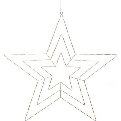 Afbeelding van Konstsmide 1801 993 Deurkrans met verlichting Ster Barnsteen LED Zilver Energielabel: G (A G)