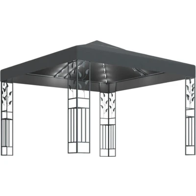 Afbeelding van Prieel met LED lichtslinger 3x3 m antracietkleurig