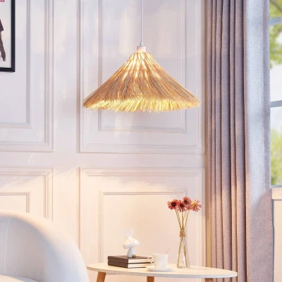 Afbeelding van Lindby hanglamp 1licht Watergras E27 hel hout
