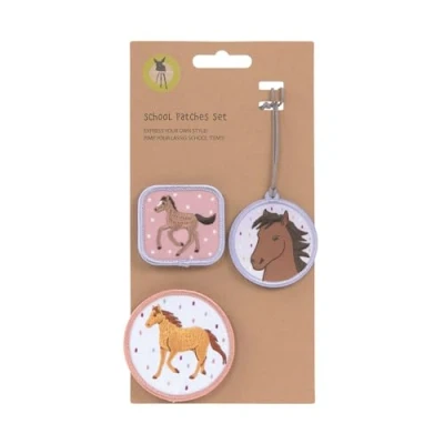 Image de LÄSSIG Ensemble de patchs et pendentifs patchs/école, Motif cheval,