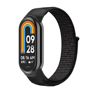 Afbeelding van Sport loop nylon bandje Zwart gemêleerd Xiaomi Smart band 8