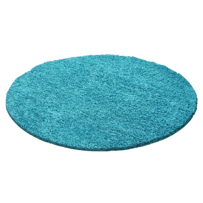 Afbeelding van Basic Shaggy vloerkleed Turquoise Hoogpolig 160 cm rond
