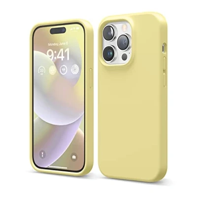Afbeelding van elago siliconen hoesje compatibel met iPhone 14 Pro (6,1&quot;), beschermhoes, volledige bescherming, schokbestendig, 4 structuren, zachte microvezel, voorkomt krassen