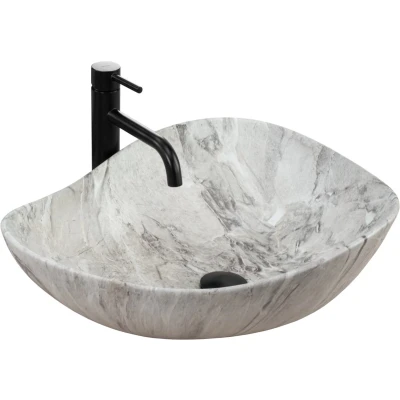 Afbeelding van REA Dora Opzetwastafel Waskom 51.5 x 40 17.5 cm Stone Mat Stonelook