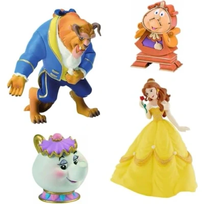 Afbeelding van Bullyland Walt Disney Belle en Het Beest 4 Figuurset Big Ben Pendule Madame Samovar
