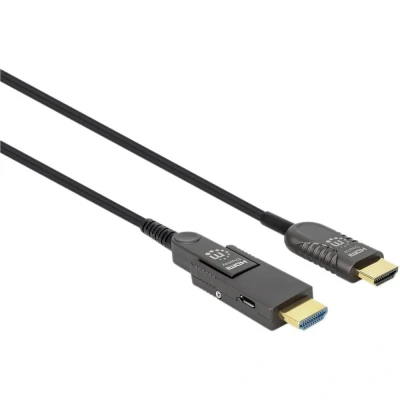 Afbeelding van MH Cable, HDMI 4K@60Hz, AOC, Detachable Plug, Male/HDMI Male, 50m, Black, Brown Box