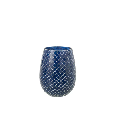Afbeelding van Jline Geurkaars Mia Mozaïek Blauw 120uur