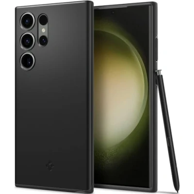 Afbeelding van Spigen Thin Fit Hoesje Geschikt voor Samsung Galaxy S23 Ultra Back Cover Zwart