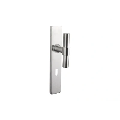 Afbeelding van Lavuzo deurkruk Pesaro RVS met rechthoekig schild SL72 Per set