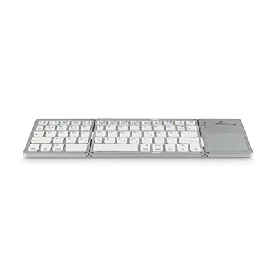 Afbeelding van MediaRange MROS133 Compact draadloos toetsenbord met 63 toetsen en touchpad, QWERTZ (DE/at/CH), zilverkleurig