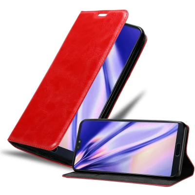 Afbeelding van Cadorabo Hoesje geschikt voor Huawei P20 PRO / PLUS in APPEL ROOD Beschermhoes met magnetische sluiting, standfunctie en kaartvakje Book Case Cover Etui