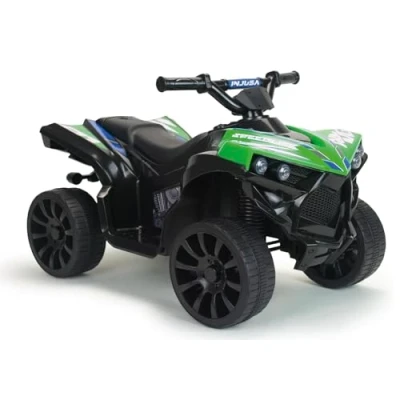 Afbeelding van elektrische kinderquad, 6 V, groen, met achteruitversnelling, ledverlichting, geluiden, gaspedaal, rem INJUSA