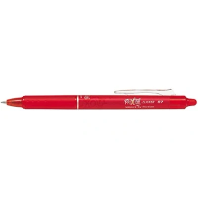 Afbeelding van Pilot FriXion Clicker Print inktroller, uitwisbaar, punt van 0,7 mm, rood, 12 stuks