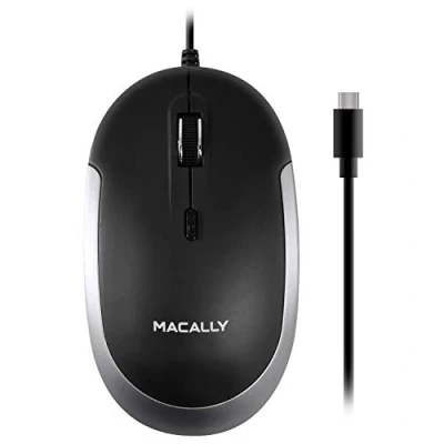 Afbeelding van Macally UCDYNAMOUSE SG Optische bedrade USB C muis met een stille klik Zwart/Spacegray