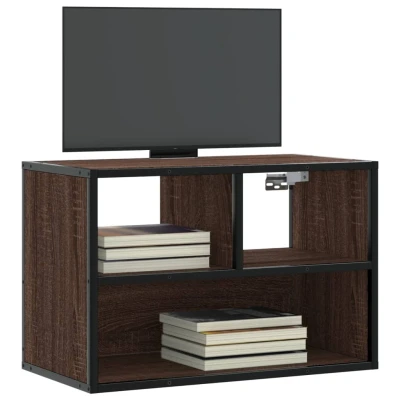 Afbeelding van vidaXL Tv meubel 60x31x39,5 cm bewerkt hout metaal bruin eikenkleurig