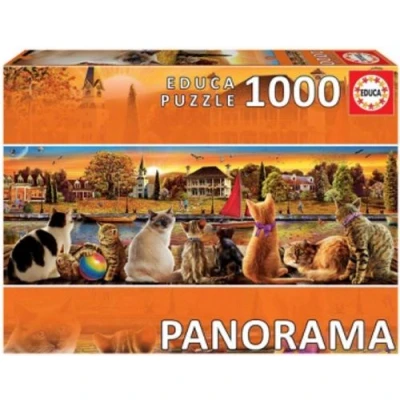 Afbeelding van Educa Borras Cats on the Quay 1000 Piece Panorama Jigsaw Puzzle
