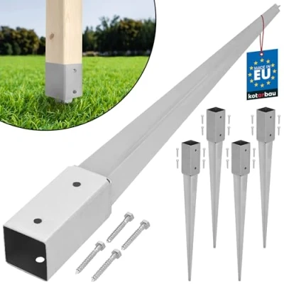 Afbeelding van KOTARBAU® Set Van 4 inslaghulzen 61 x mm Lengte 750 thermisch verzinkt staal Inslaghuls voor houten hekpalen