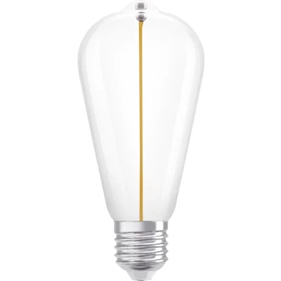 Afbeelding van OSRAM Vintage 1906 Classic Edison FIL LED lamp, E27, transparant, 2,2 W, 150 lm, 2700 K, warm wit licht, zeer laag stroomverbruik, lange levensduur, magnetisch filament