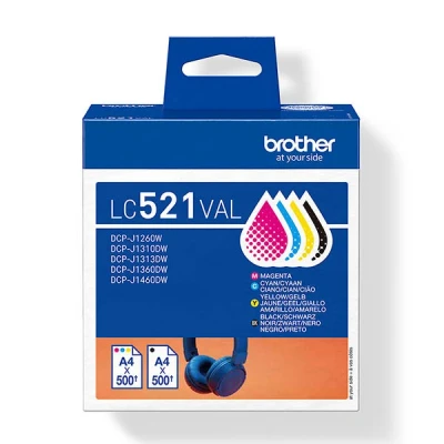 Image de Pack de 4 Cartouches d&#039;encre Brother LC521VAL